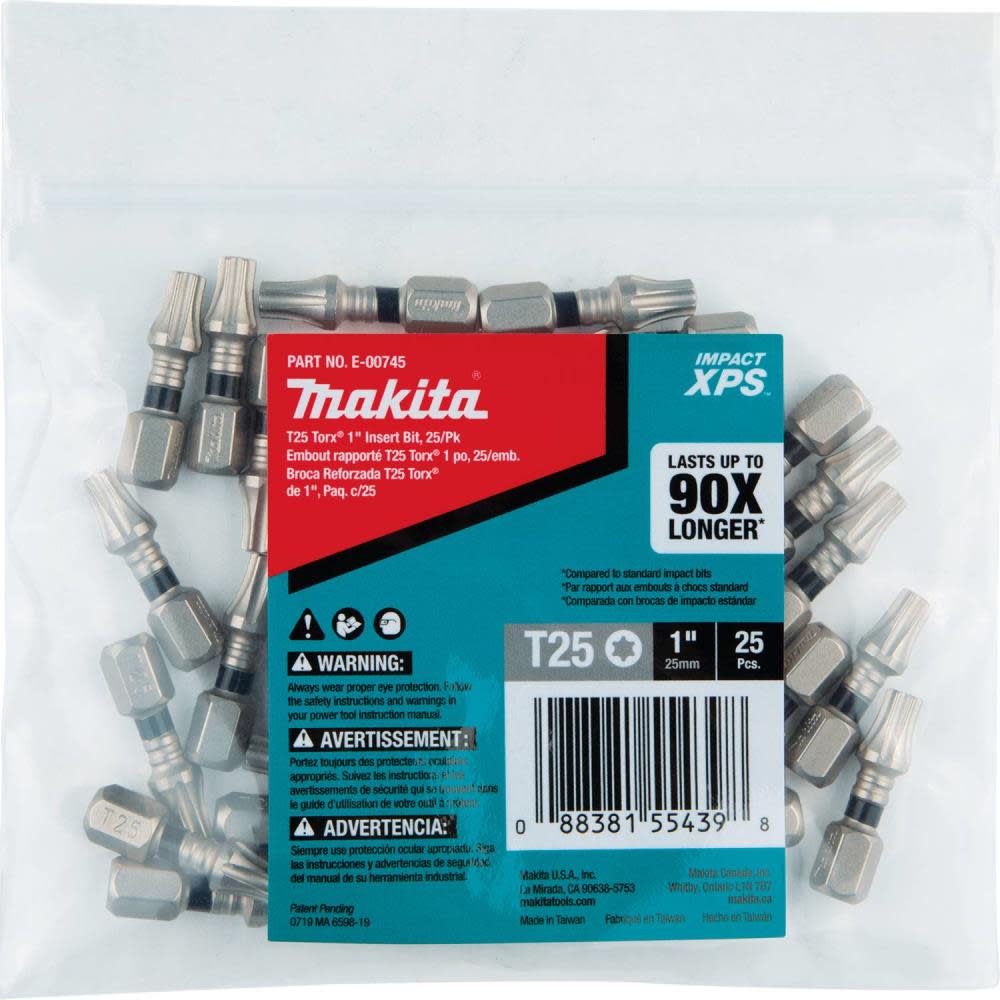 Impact XPS™ T25 Torx 1 Insert Bit， 25/pk