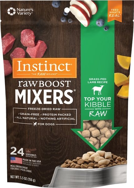 Instinct Raw Boost Mixers Lamb Recipe Grain-Free Freeze-Dried Dog Food Topper