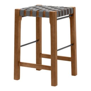 StyleWell Brickmore Gray Woven Backless Counter Stool (24