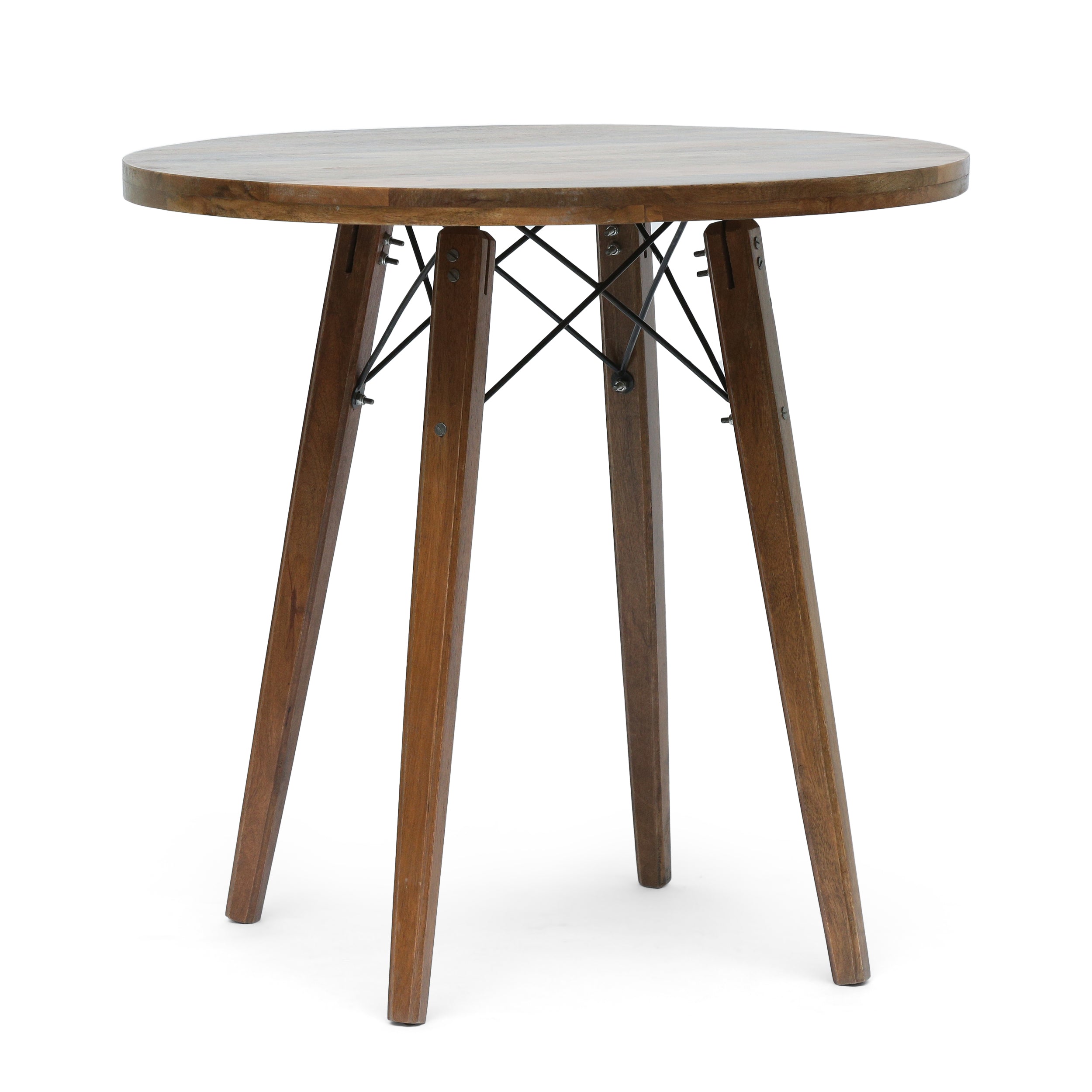 Alberta Handcrafted Boho Mango Wood Bistro Table, Natural