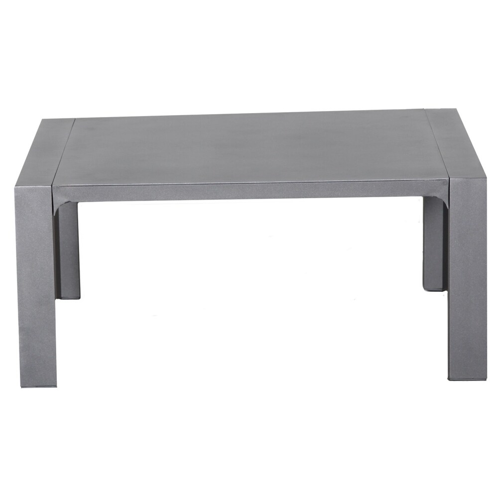 Cabo Outdoor Patio Furniture Durable Aluminium Frame Coffee Table Grey Small Bench