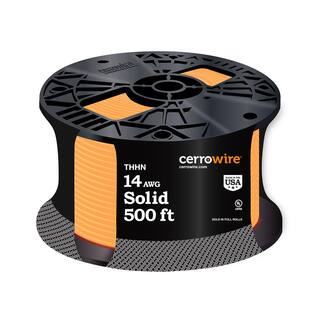 Cerrowire 500 ft. 14 Gauge Orange Solid Copper THHN Wire 112-1456J