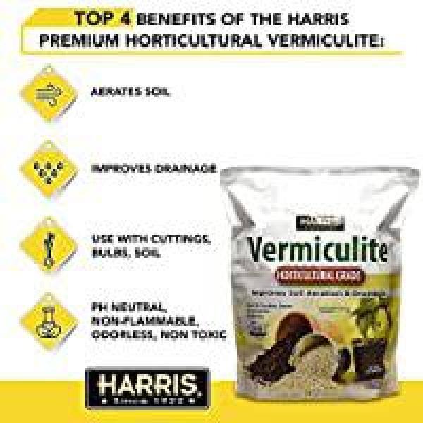 Harris 8 Qt. Premium Horticultural Vermiculite for Indoor Plants and Gardening VERM-8