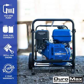 DUROMAX 301cc 4 in. Dual Fuel Semi-Trash Water Pump XP904WX