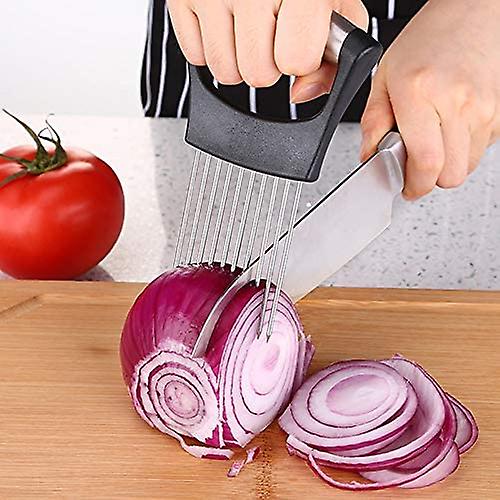 Stainless Steel Onion Holder，fruits Veg Meat Tomato Cutter，slicer Peeler Chopper With 10 Prongs Handy，kitchen Gadgets Safety Cooking Tools