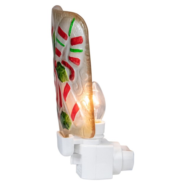 White And Red Candy Canes Glass Christmas Night Light