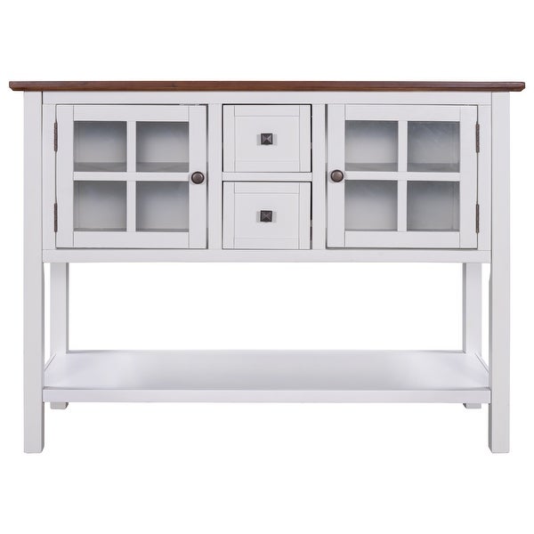 Console Table Sofa Table with 2 Drawers 2 Cabinets and 1 Shelf