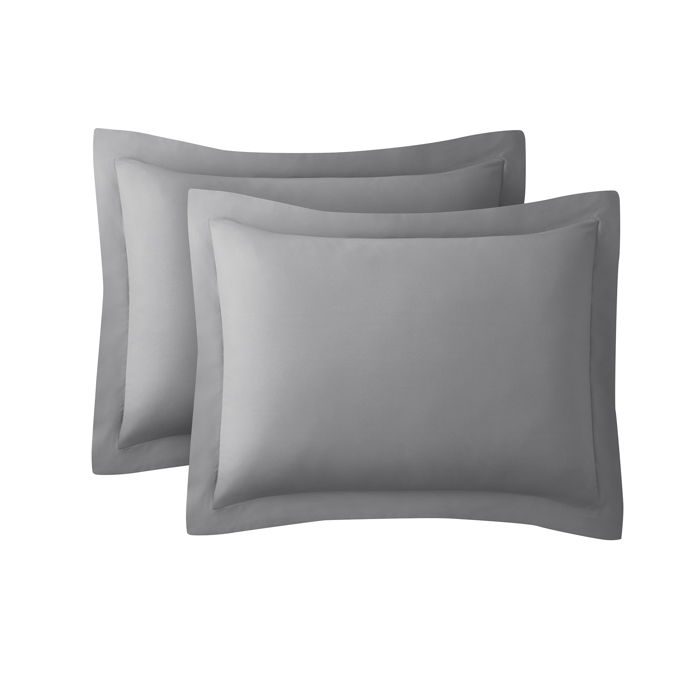 Mainstays Grey Flange Microfiber Shams， Standard Shams， 2 Count