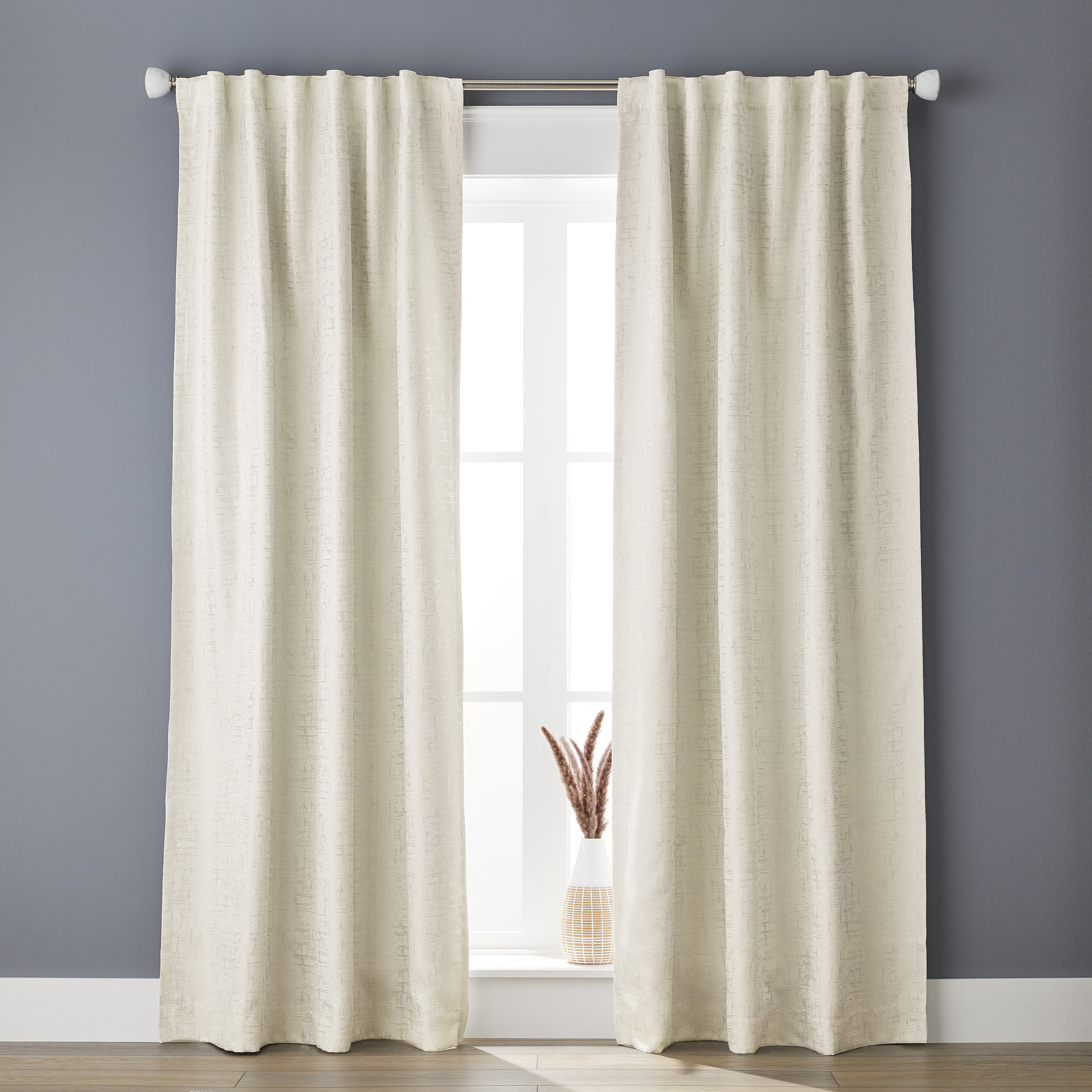 Better Homes and Gardens Blackout Abstract Single Curtain Panel， 50 x 108， Taupe Splash