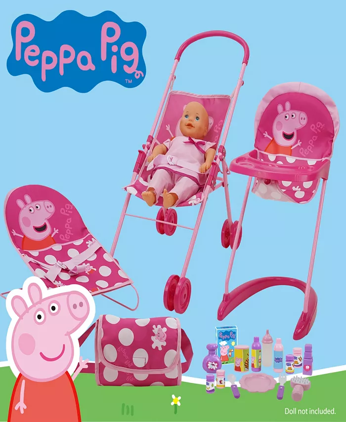 Peppa Pig Pink White Dots Doll Sleep N' Play Set