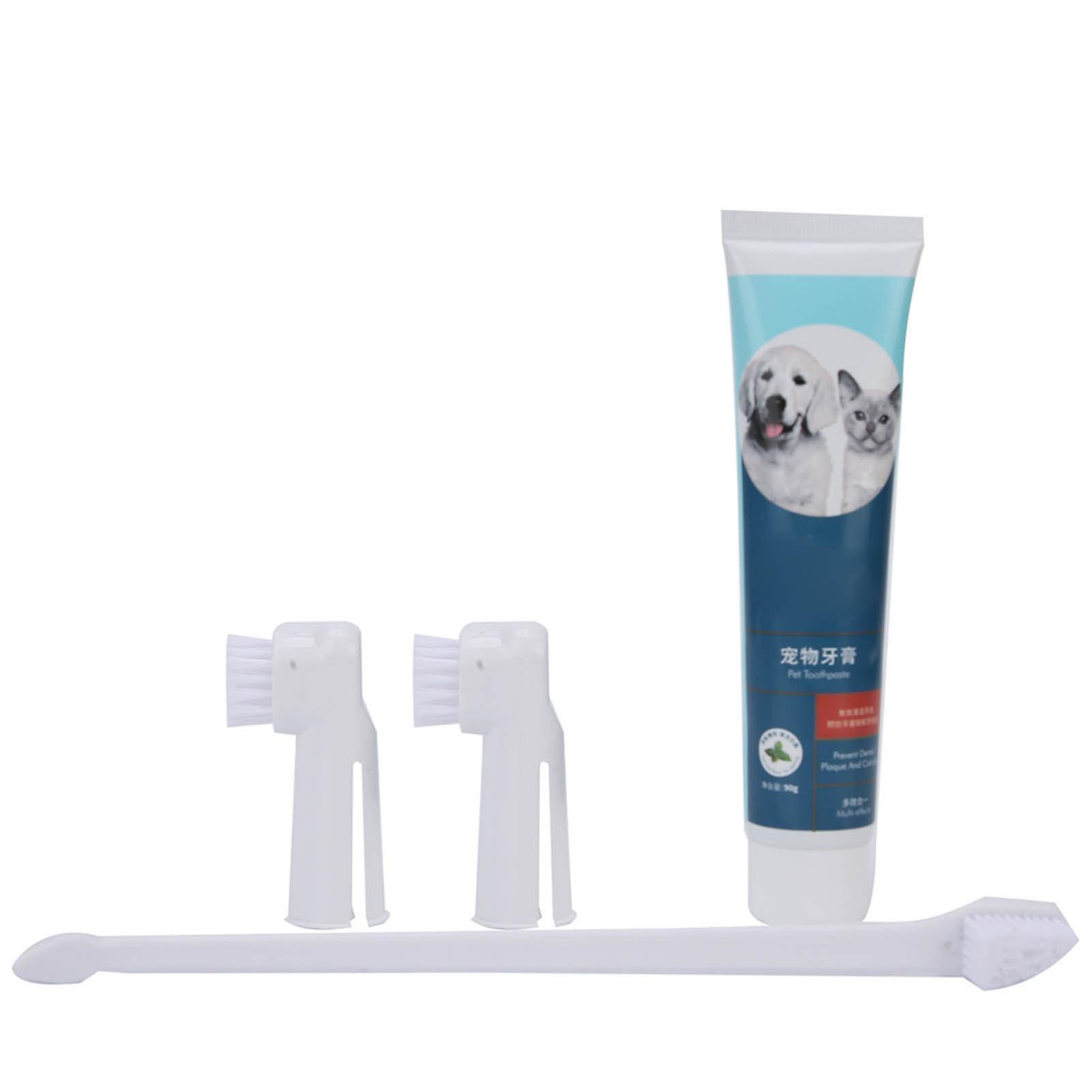 Pet Oral Cleaning Supplies Toothpaste Toothbrush Dog Accessories Eliminate Pet Bad Breathfresh Mint Flavor