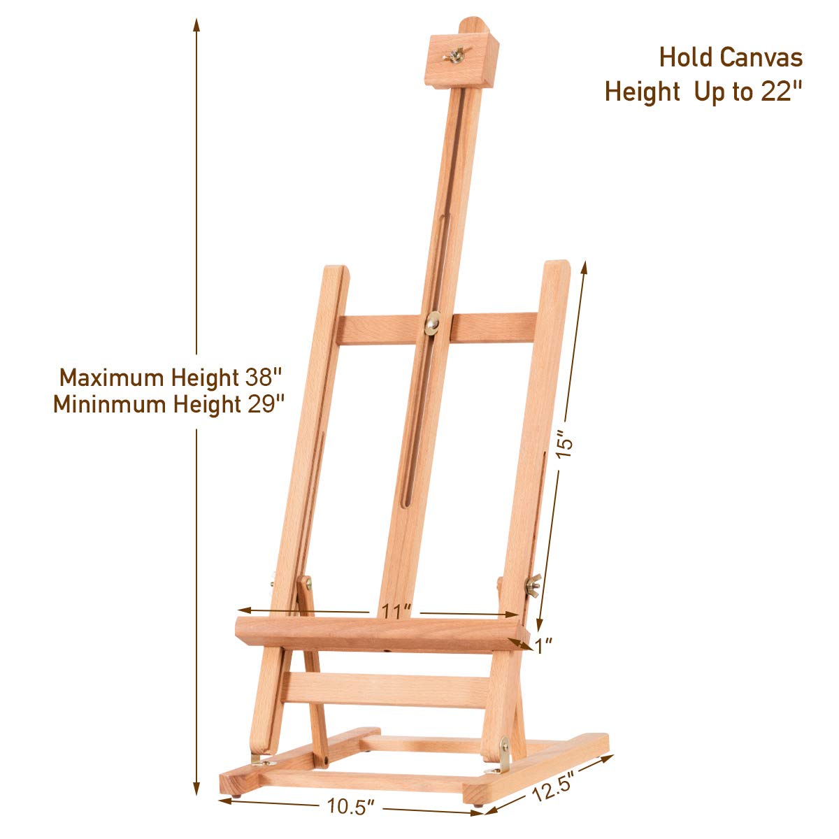 Costzon Folding Tabletop Art Easel, Artists H-Frame Easel w/Adjustable Canvas Holder