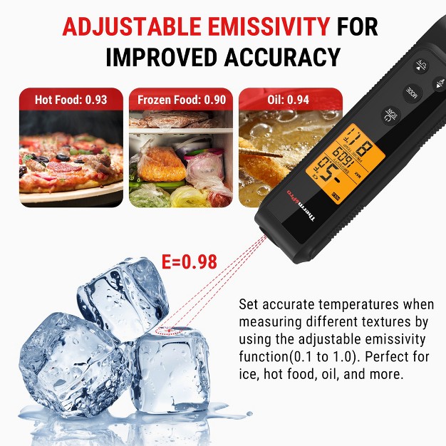 Thermopro Tp420w 2 in 1 Instant Read Thermometer For Cooking Infrared Meat Thermometer Cooking Thermometer With Meat Probe