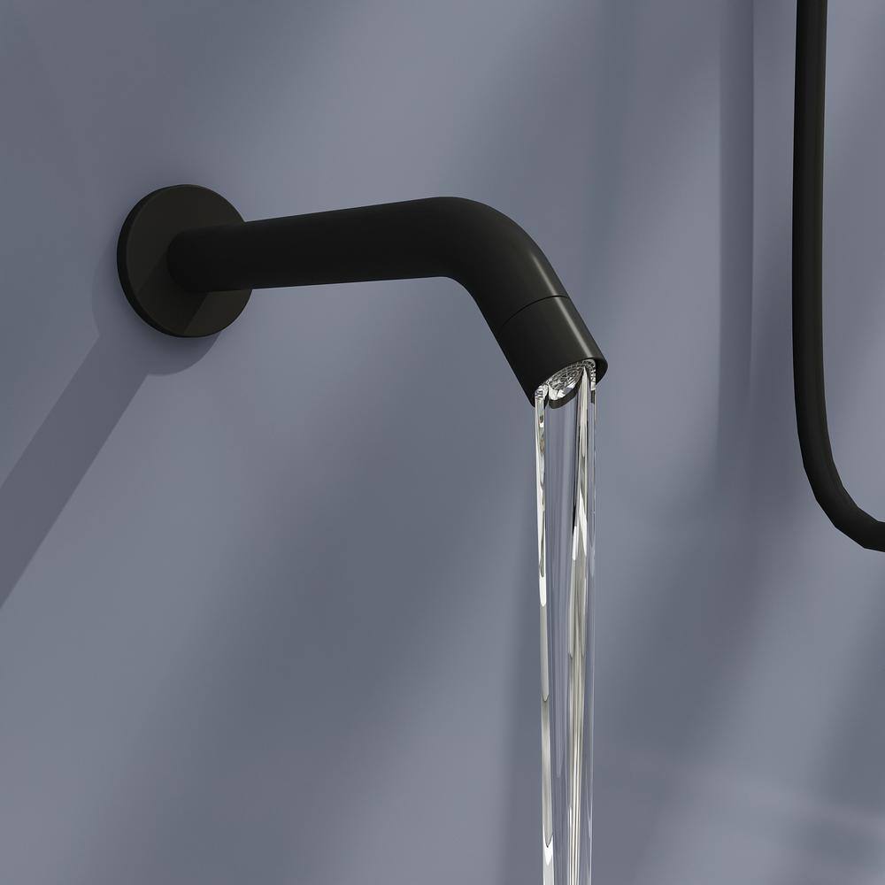 Kingdely 10 in. 3-Spray Wall Bar Shower Kit With Handhold Shower Rain Shower Head Tub Faucets Set With Valve in Black KF020295-01-c