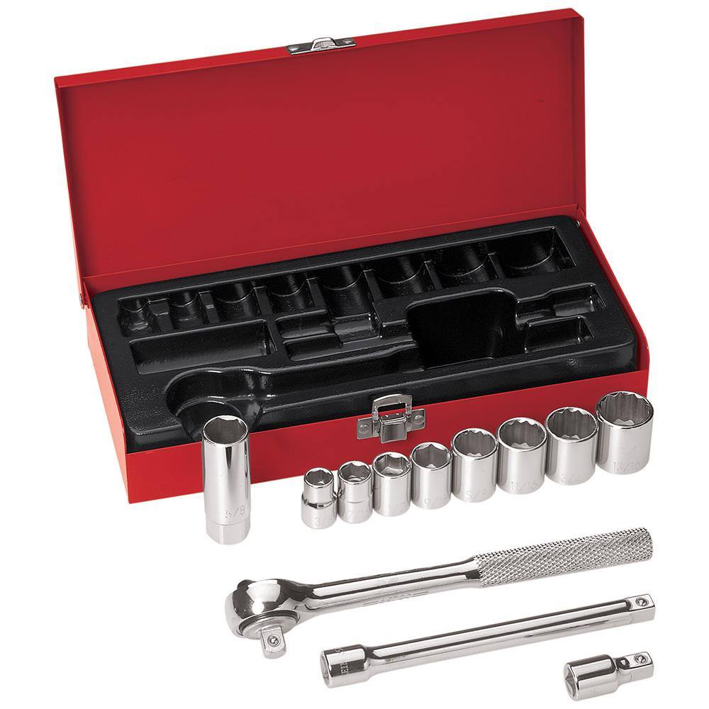 Klein Tools 38 in. Drive Socket Wrench Set (12-Piece) 65504