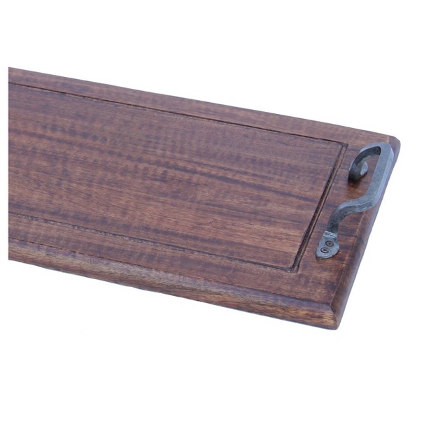 A amp b Home Wooden Tray With Metal Handles 13 8x3 2x24 quot