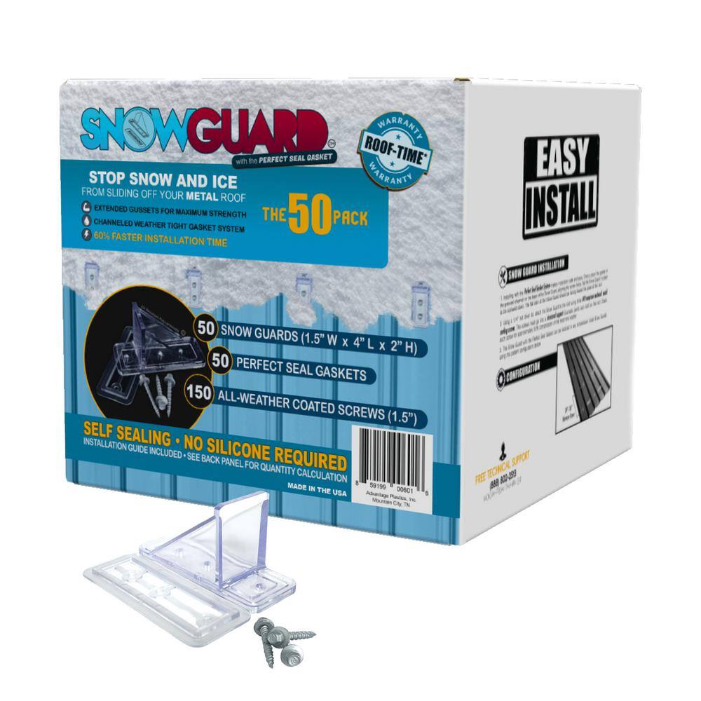 UV Clear 1.5 in. Mini Snow Guard with Perfect Seal Gasket and Mounting Screws (50 Pack) apminicl50