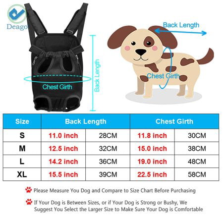 Deago Dog Cat Carrier Backpack Frontpack Carrier Travel Bag Legs Out Easy-Fit for Small Medium Pets Puppiies Outdoor Traveling Camping