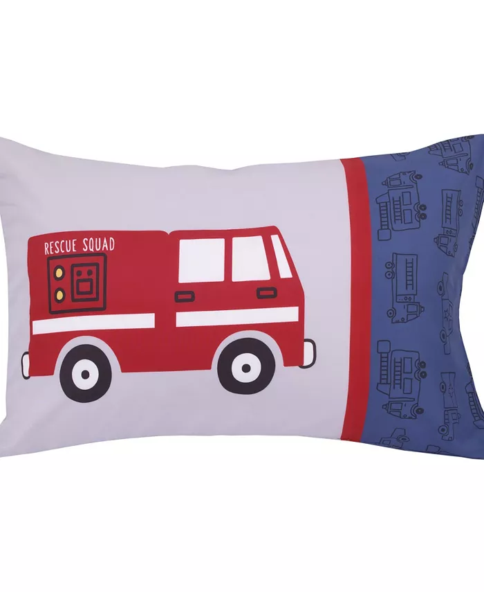 NoJo Fire truck Red 4 Piece Bedding Set