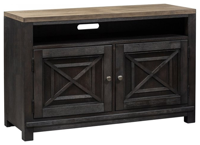 Heatherbrook Black 46 Inch TV Console   Transitional   Entertainment Centers And Tv Stands   by Homesquare  Houzz