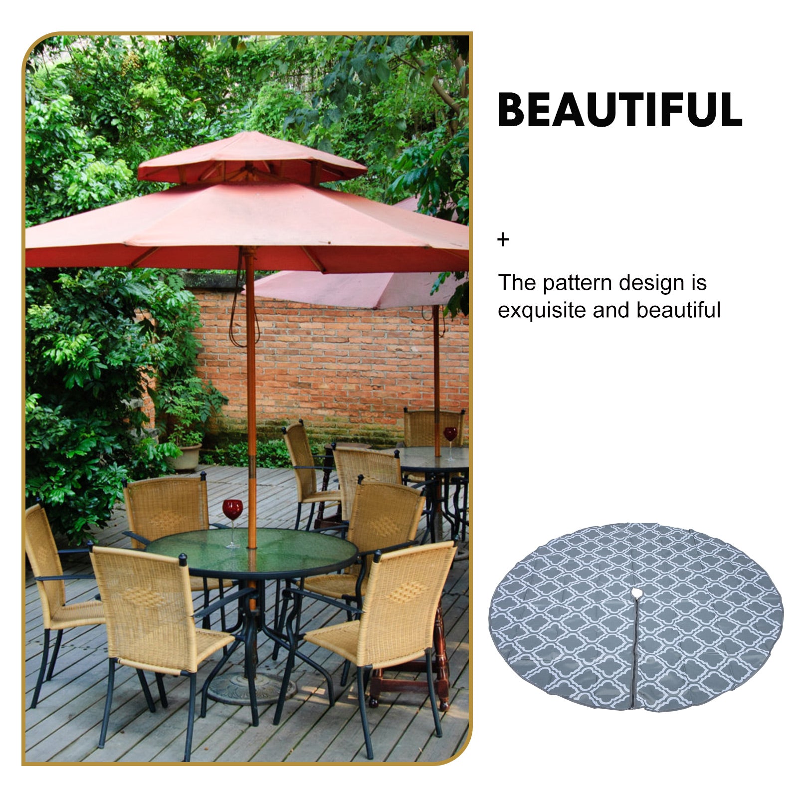 Frcolor Table Tablecloth Cover Hole Zipper Umbrella Outdoor Cloth Round Patio Square Summer Cloths Runner Tablecloths Dining