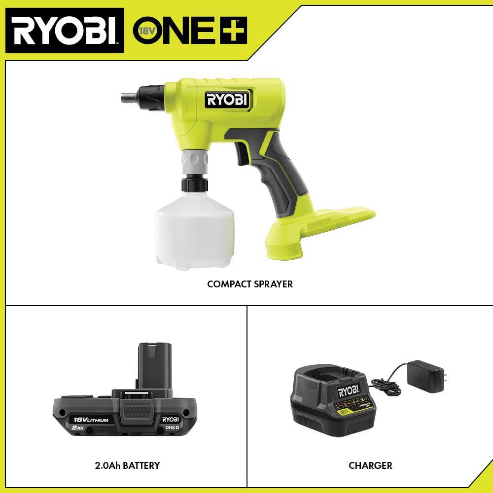 RYOBI ONE+ 18V Cordless Battery .5L Compact Sprayer with 2.0 Ah Battery and Charger P28140