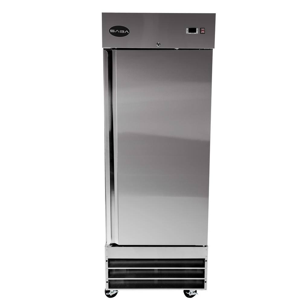 SABA 29 in. W 23 cu. ft. Commercial One Door Reach-In Refrigerator in Stainless Steel S-23RR