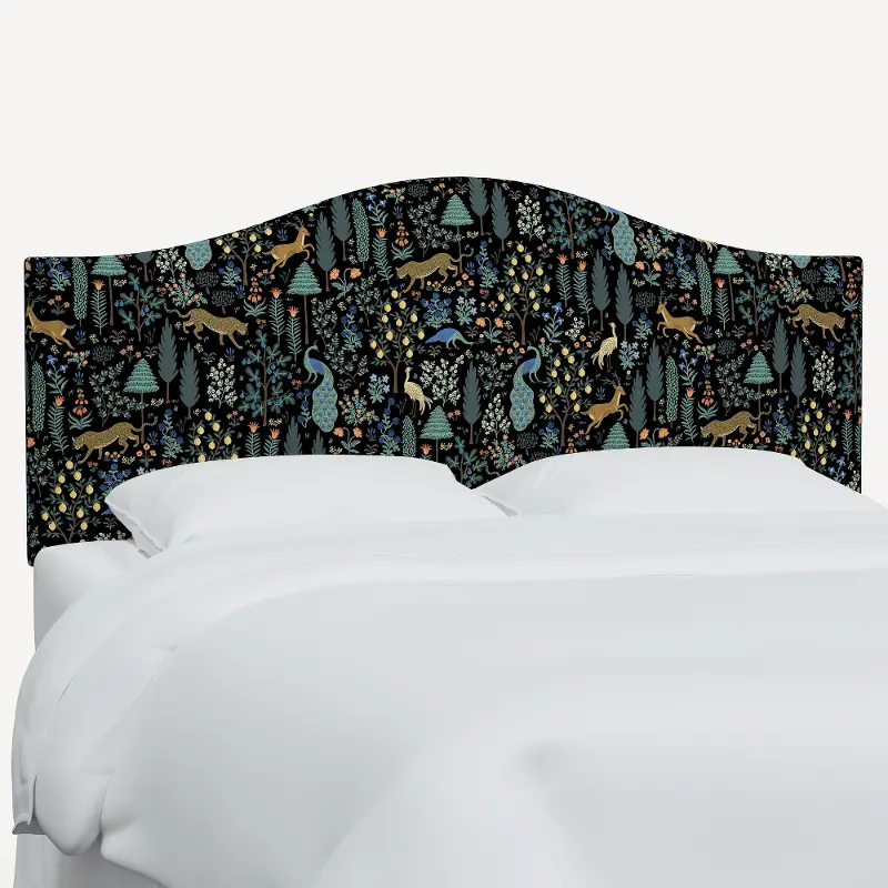 Rifle Paper Co Mayfair Menagerie Black Twin Headboard