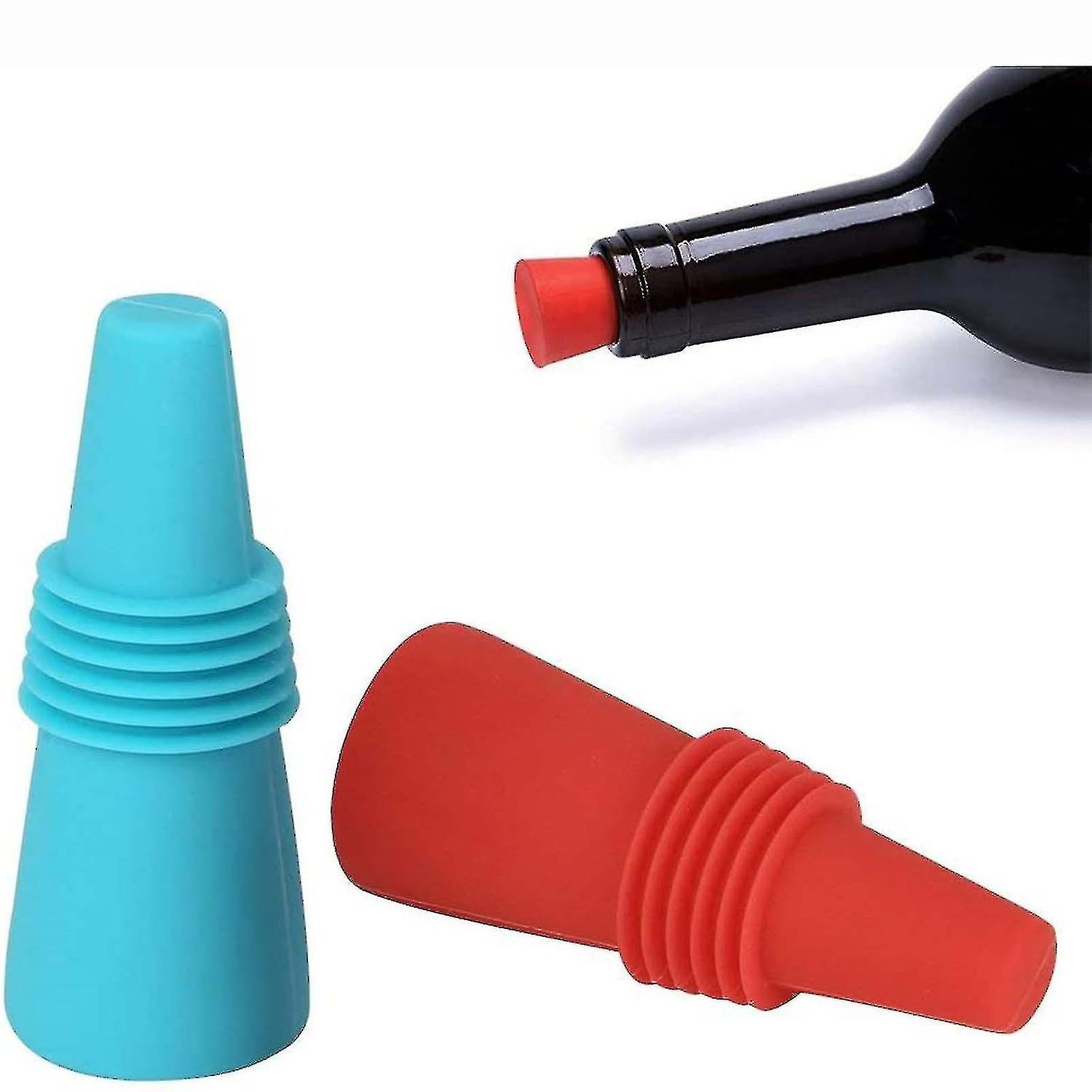 5pcs Reusable Silicone Wine Bottle Stopper Beverage Bottle Stopper Wine Stopper