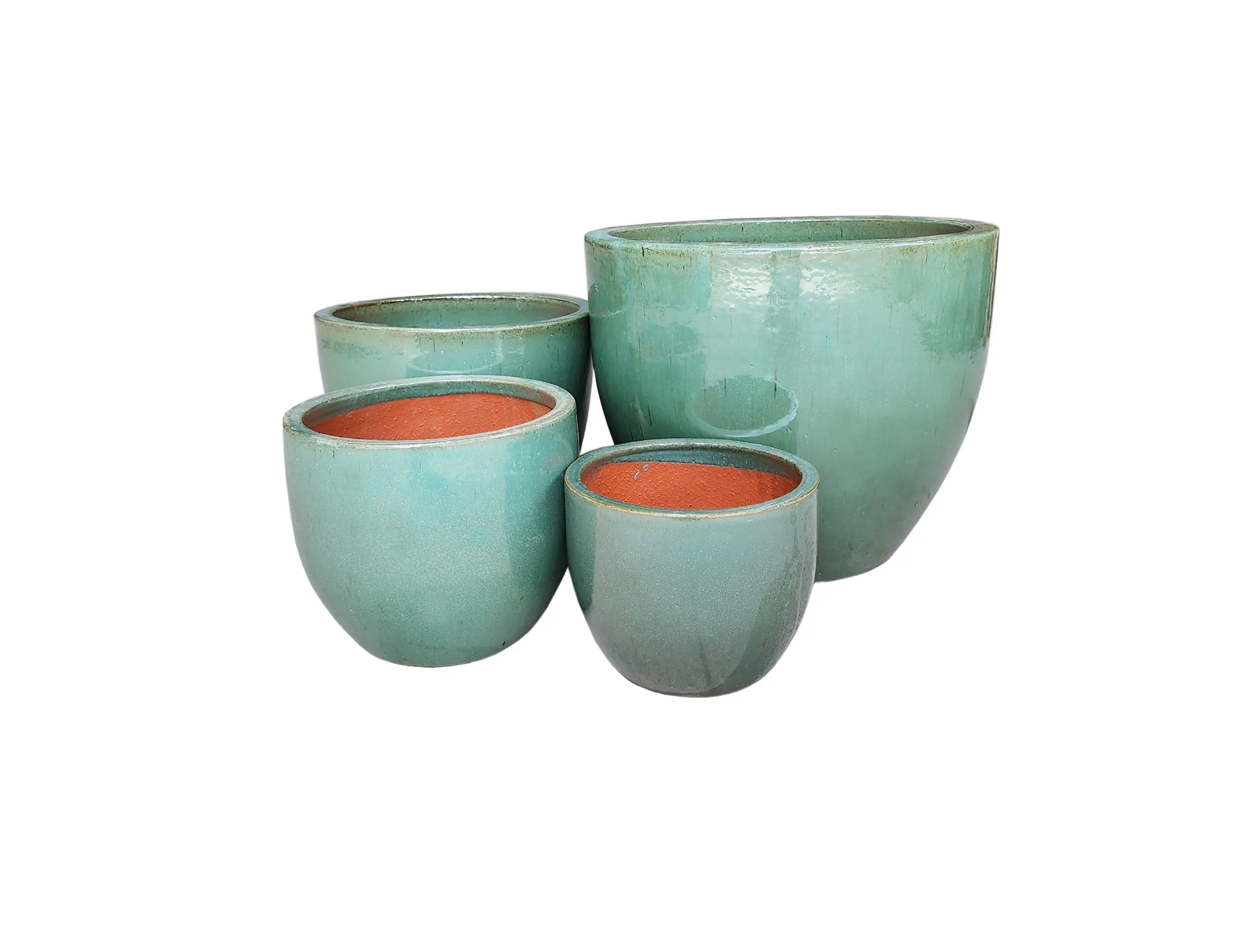 Popular blue ceramic clay flower pots glazed ceramic flower pot and large garden pots and planters garden supplies for planting