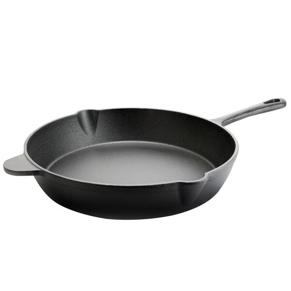 12 Inch Cast Iron Frying Pan With Dual Pouring Spout