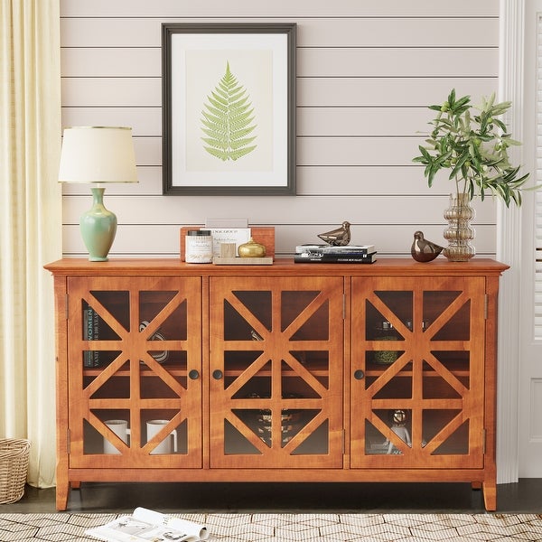 Modern Console Table Sideboard for Living Room With 3 Doors