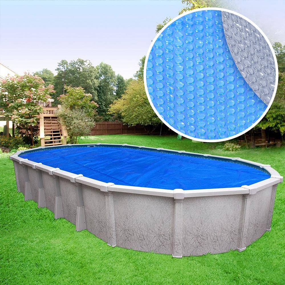 Robelle Heavy-Duty Space Age 12 ft. x 24 ft. Oval BlueSilver Above Ground Pool Solar Cover 1224S8SBBXK