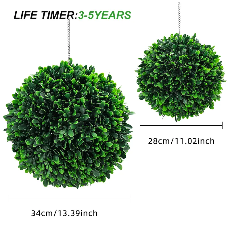 Q72 Garden Supplies Greenery Ball Grass Round Faux Ball Artificial Green Foliage Ball for Home Daily Party Decor