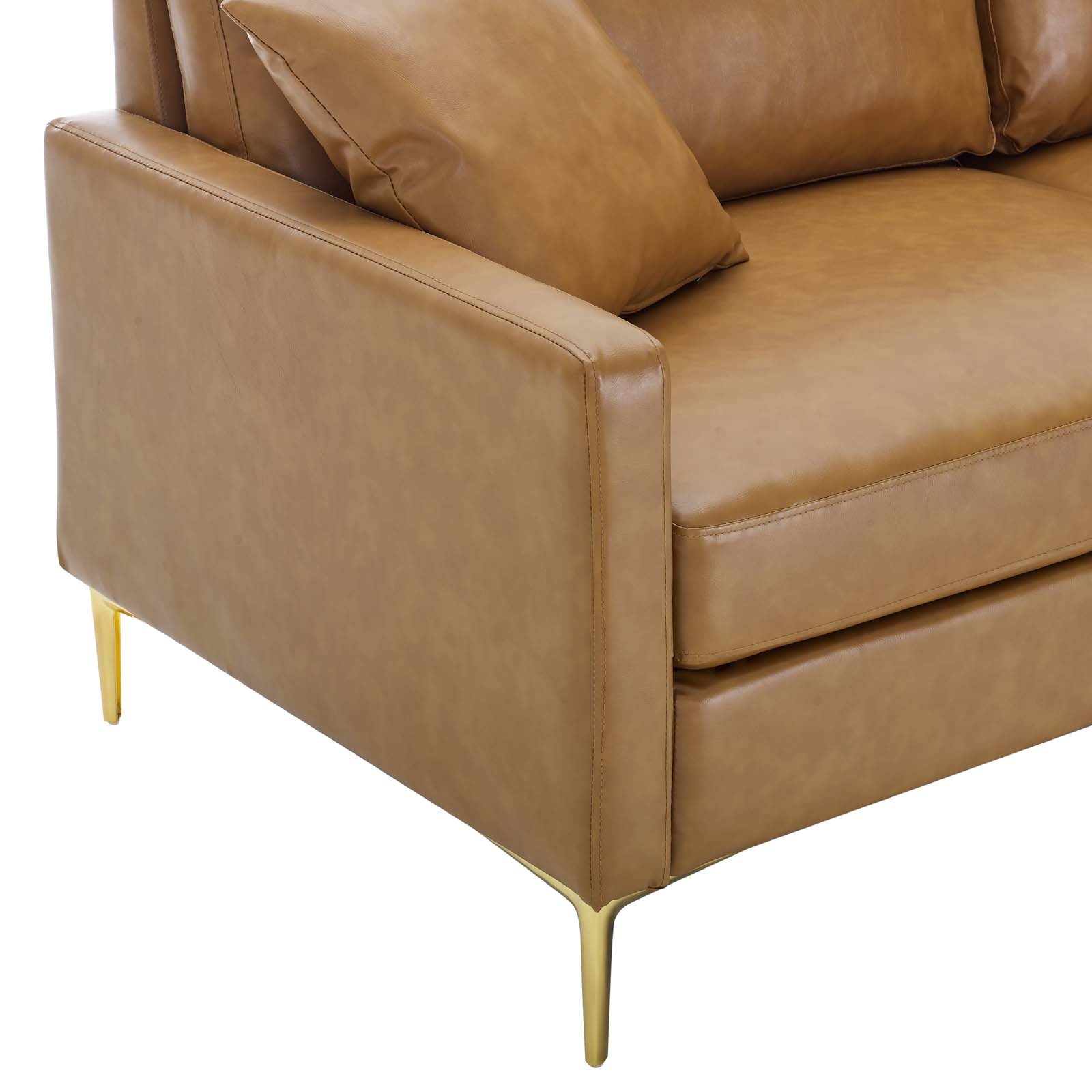 Juliana Vegan Leather Sofa-EEI-4448-TAN