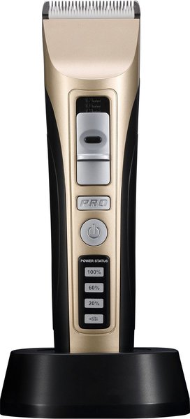 PATPET P930 Rechargeable Five-Level Speed Regulation Seat Pet Hair Grooming Clippers， Gold