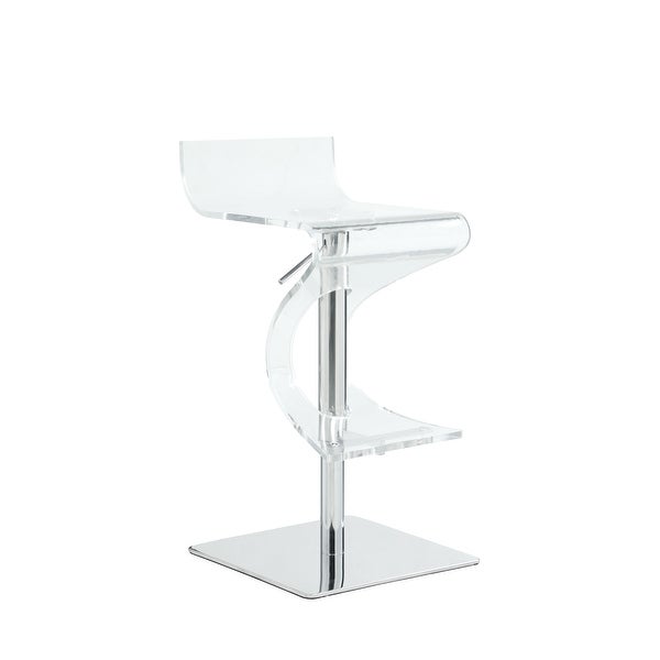 Somette Contemporary Pneumatic-Adjustable Stool with Acrylic Seat