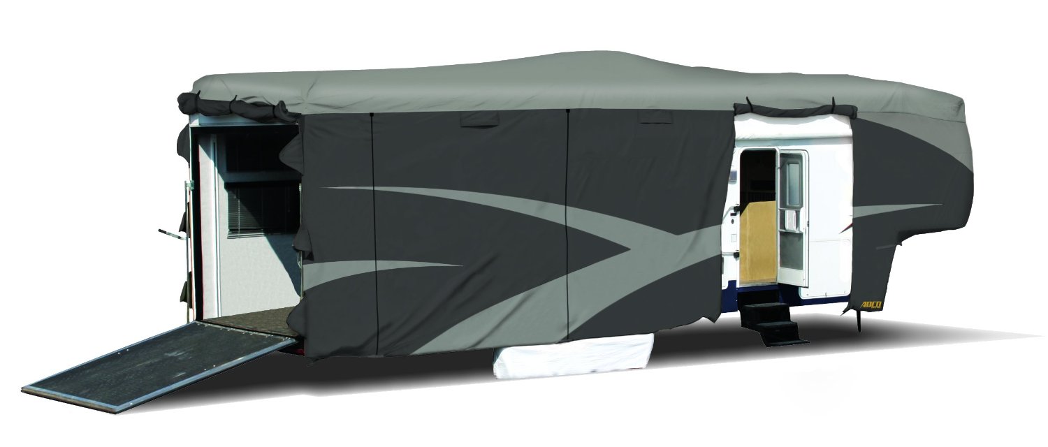 ADCO 5TH Wheel and Toy Haulers Designer Series SFS AquaShed Cover， Grey