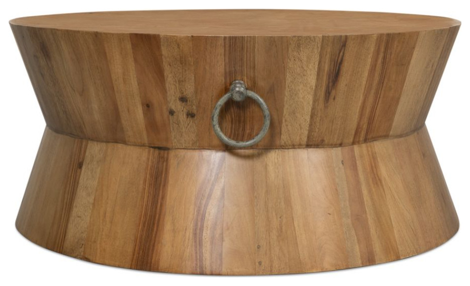 Tower Round Coffee Table Driftwood   Industrial   Coffee Tables   by Sideboards and Things  Houzz