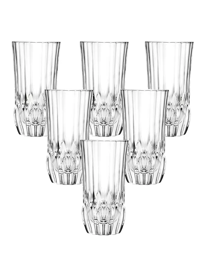 Lorren Home Trends Rcr Adagio Crystal High Ball Glass Set of 6