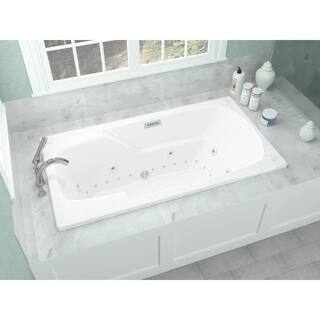 Universal Tubs Coral Diamond Series 5 ft. Left Drain Rectangular Drop-in Whirlpool and Air Bath Tub in White HD3660EDLX