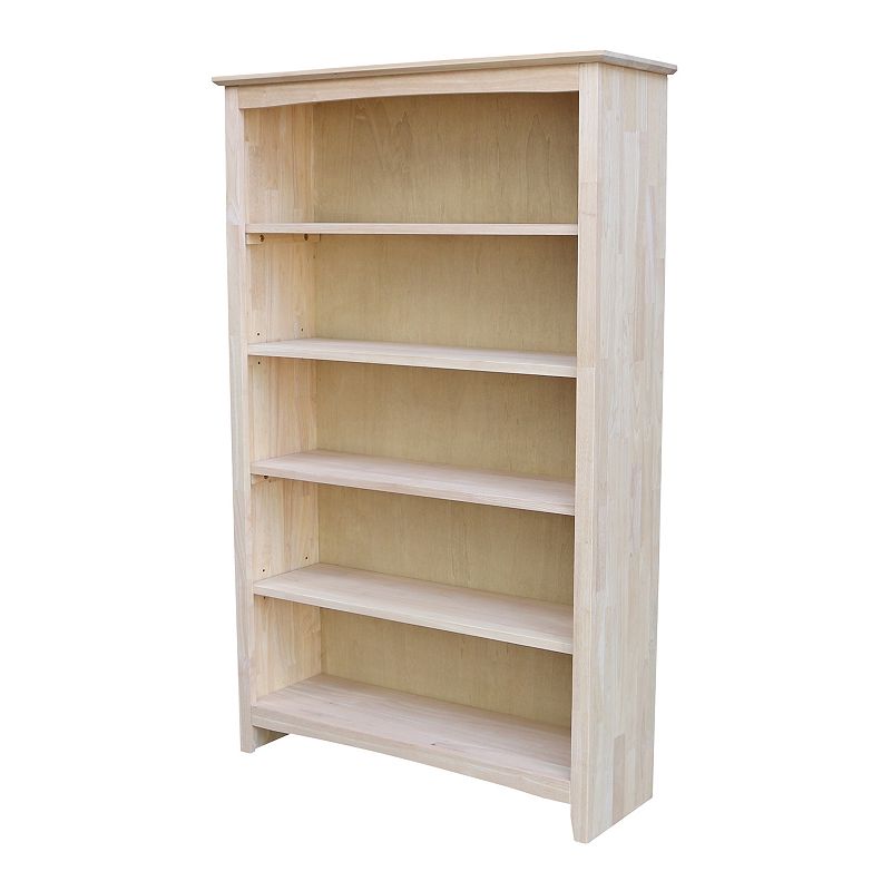 International Concepts Shaker Unfinished 5-Shelf Bookcase