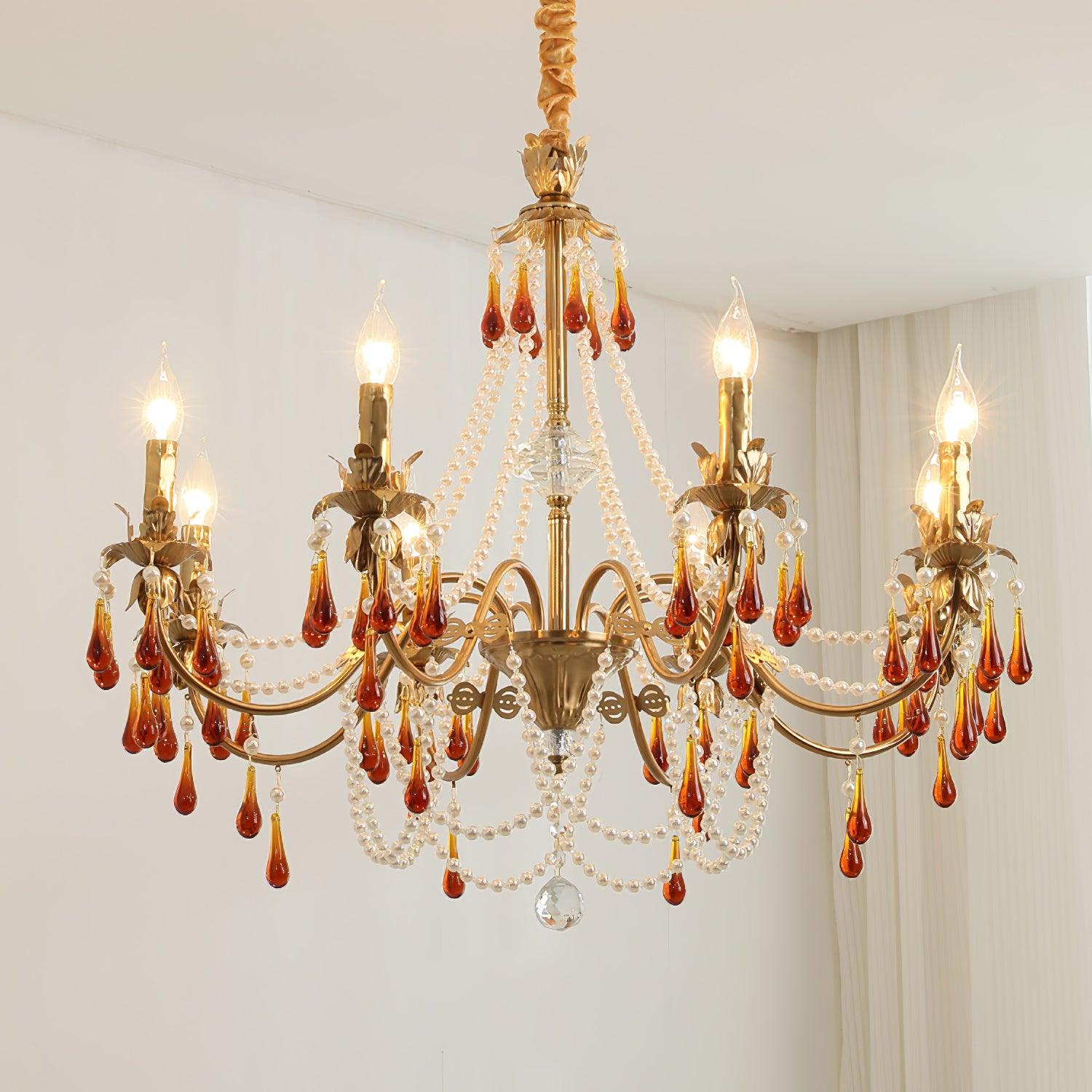 Aureate Amber Crystal Chandelier