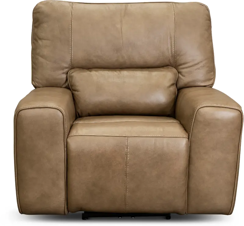 Zero Gravity Saddle Brown Leather Power Recliner