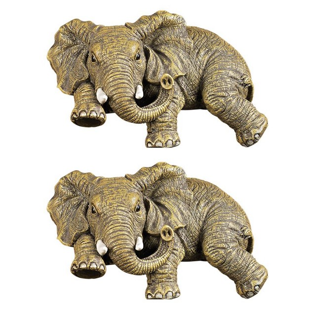 Design Toscano Ernie The Elephant Shelf Sitter Sculpture Set Of Two