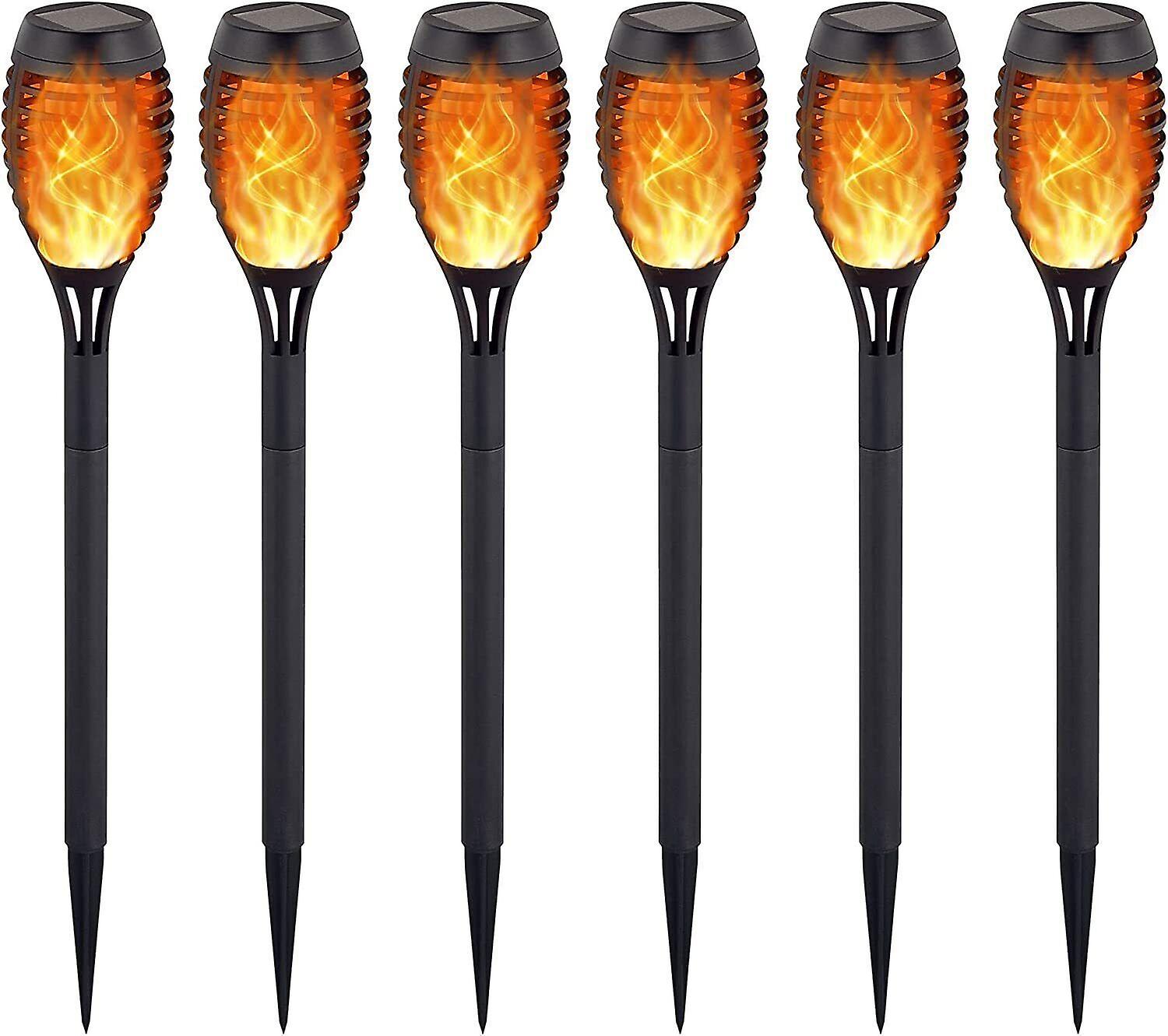 6 Pack Solar Torch Light With Flickering Flame，torch For Garden Decorations