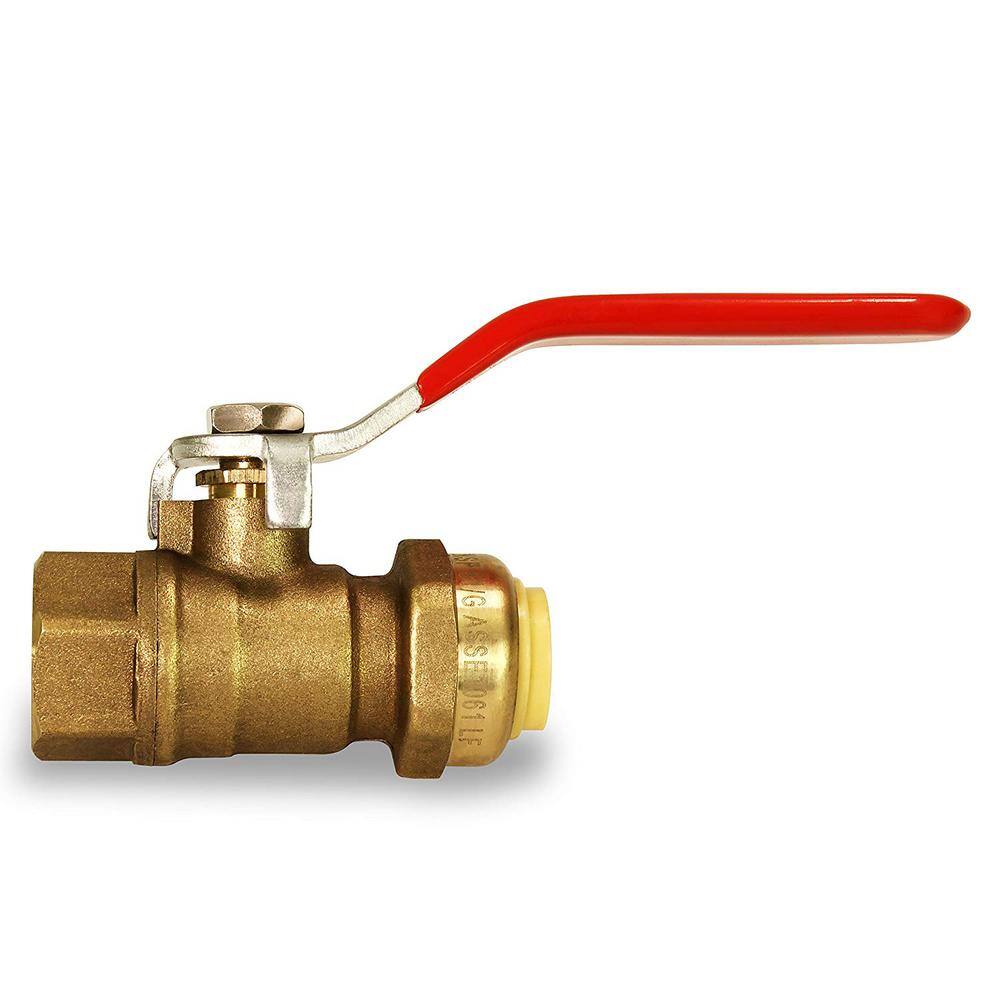 The Plumber's Choice 34 in. Push x Female Full Port Ball Valve Water Shut Off for Pex Copper and CPVC Piping 34UPBVF