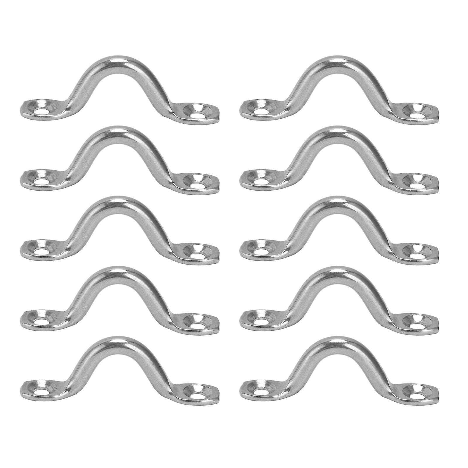 10pcs Marine Eye Straps 316 Stainless Steel Boat Top Pad Eyes Deck Loops For 1/163/8in Rope