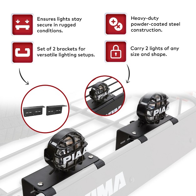 Yakima Light Mounting Brackets Heavy Duty Powder Coated Steel Light Mounts On Rear And Front For Warrior Baskets Or Megawarrior Basket Black