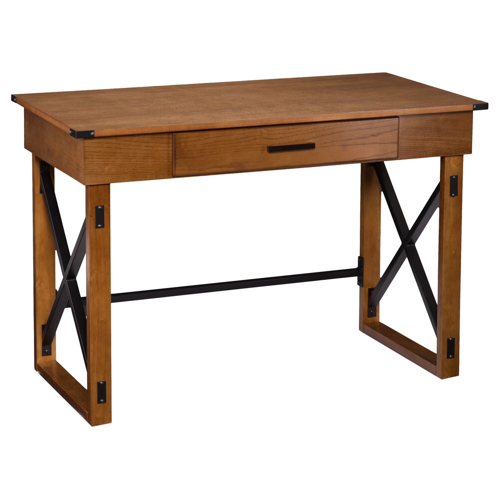 SEI Furniture Carlan Distressed Pine Adjustable Height Desk